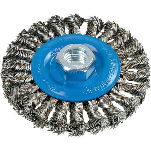 Brosse rotative &agrave; fils nou&eacute;s large, Arbre 5/8"-11, Acier Infinity Industrial Services Inc.