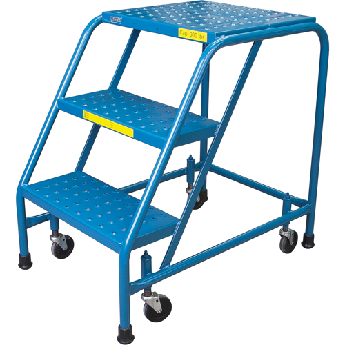 Rolling Step Ladder, 3 Steps, 18" Step Width, 28" Platform Height, Steel Infinity Industrial Services Inc.