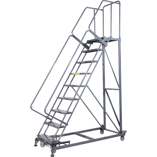 Monster Rolling Ladders, 9 Steps, 24" Step Width, 90" Platform Height, Steel Infinity Industrial Services Inc.