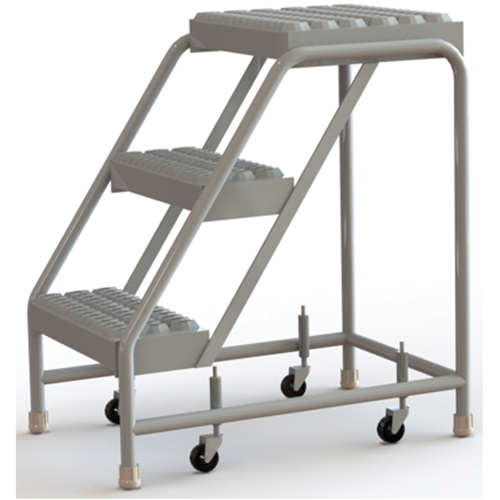 Rolling Ladder, 3 Steps, 16" Step Width, 30" Platform Height, Aluminum Infinity Industrial Services Inc.