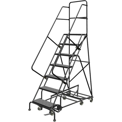 All Directional Rolling Ladder, 7 Steps, 24" Step Width, 70" Platform Height, Steel Infinity Industrial Services Inc.