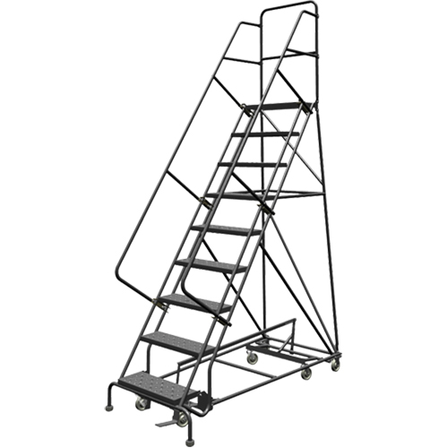 All Directional Rolling Ladder, 9 Steps, 24" Step Width, 90" Platform Height, Steel Infinity Industrial Services Inc.