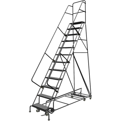 All Directional Rolling Ladder, 12 Steps, 24" Step Width, 120" Platform Height, Steel Infinity Industrial Services Inc.