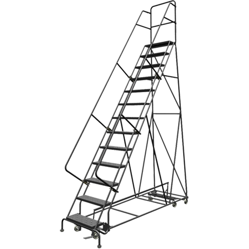 All Directional Rolling Ladder, 13 Steps, 24" Step Width, 130" Platform Height, Steel Infinity Industrial Services Inc.