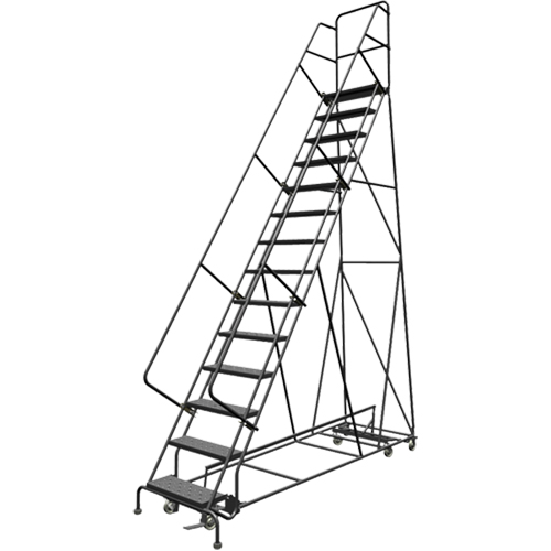 All Directional Rolling Ladder, 14 Steps, 24" Step Width, 140" Platform Height, Steel Infinity Industrial Services Inc.