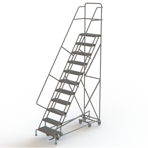 All Directional Rolling Ladder, 11 Steps, 24" Step Width, 110" Platform Height, Steel Infinity Industrial Services Inc.