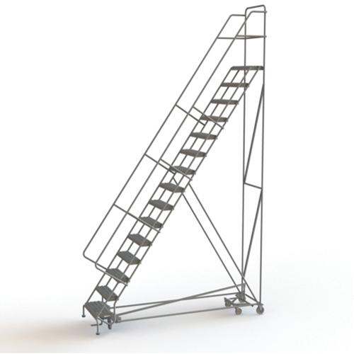 All Directional Rolling Ladder, 15 Steps, 24" Step Width, 150" Platform Height, Steel Infinity Industrial Services Inc.