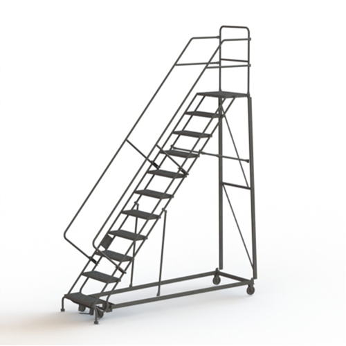 Heavy Duty Safety Slope Ladder, 11 Steps, Serrated, 50° Incline, 110" High Infinity Industrial Services Inc.