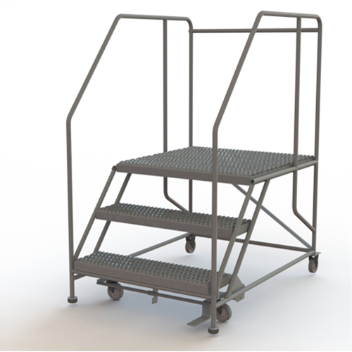 Mobile Work Platform, Steel, 3 Steps, 30" H, 36" D, 36" Step, Serrated Infinity Industrial Services Inc.