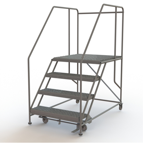 Mobile Work Platform, Steel, 4 Steps, 40" H, 36" D, 36" Step, Serrated Infinity Industrial Services Inc.