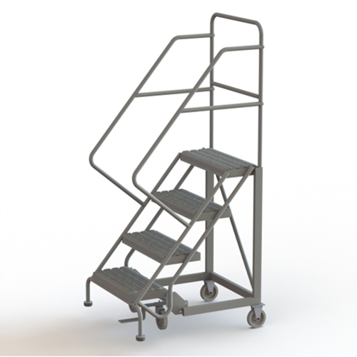 Safety Slope Rolling Ladder, 4 Steps, Serrated, 50° Incline, 40" High Infinity Industrial Services Inc.