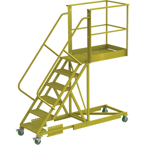 Cantilever Rolling Ladder, Supported, 6 Steps, 40" Platform Depth, 60" Platform Height Infinity Industrial Services Inc.
