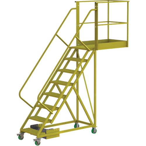 Cantilever Rolling Ladder, Unsupported, 8 Steps, 40" Platform Depth, 80" Platform Height Infinity Industrial Services Inc.