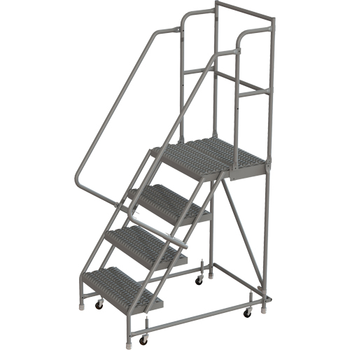 Deep Top Step Rolling Ladder, 4 Steps, 24" Step Width, 40" Platform Height, Steel Infinity Industrial Services Inc.