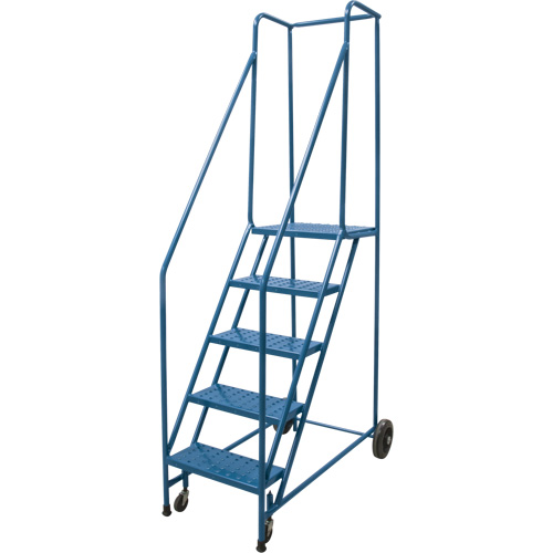 Rolling Step Ladder, 5 Steps, 18" Step Width, 46" Platform Height, Steel Infinity Industrial Services Inc.
