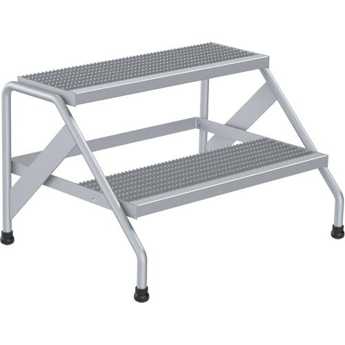 Aluminum Step Stand, 2 Step(s), 32-13/16" W x 24-9/16" L x 20" H, 500 lbs. Capacity Infinity Industrial Services Inc.