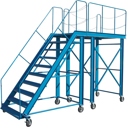 Snow Ladder, Steel, 10 Steps, 99" H, 85-1/2" D, 48" Step, Serrated Infinity Industrial Services Inc.