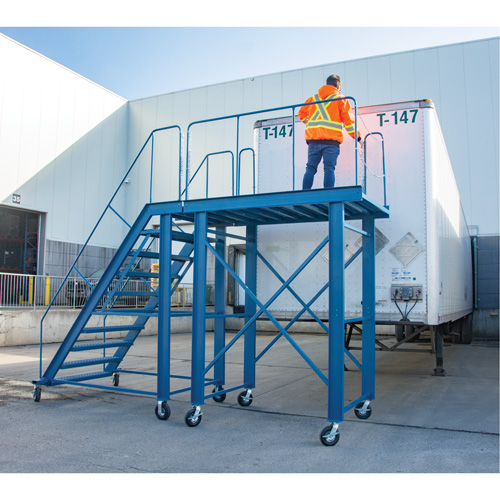 Snow Ladder, Steel, 10 Steps, 99" H, 85-1/2" D, 48" Step, Serrated Infinity Industrial Services Inc.