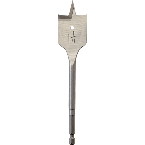 Flat Boring Bit, 1-1/4" Diameter, 1/4" Hex Shank, 6" Length Infinity Industrial Services Inc.