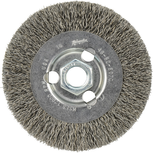 Crimped Wire Wheel, 4" Dia., 0.12" Fill, 5/8"-11 Arbor Infinity Industrial Services Inc.