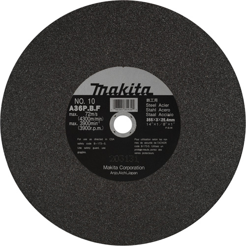 Metal Cutting Wheels, 14" x 1/8", 1" Arbor, Aluminum Oxide, 3900 RPM Infinity Industrial Services Inc.