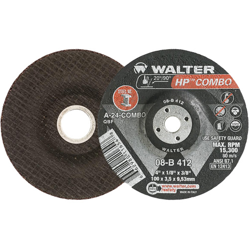Meule combin&eacute;e HP Combo &agrave; moyeu d&eacute;port&eacute;, 4" x 1/8", Arbre de 3/8", Type 27 Infinity Industrial Services Inc.