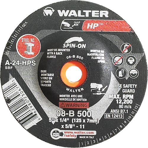Meule HP vissable, 5" x 1/4", Arbre de 5/8"-11, Type 27S Infinity Industrial Services Inc.