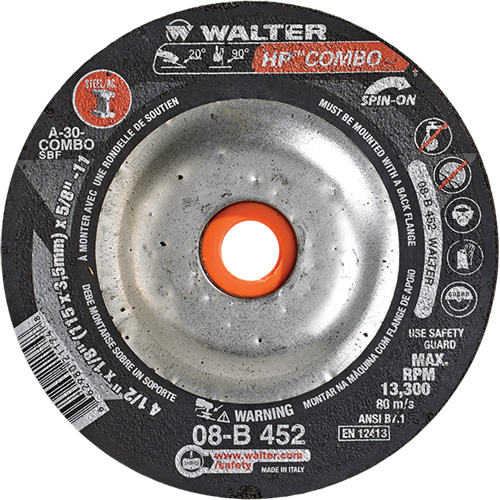 Meule combin&eacute;e HP Combo vissable, 4-1/2" x 1/8", Arbre de 5/8"-11, Type 27S Infinity Industrial Services Inc.