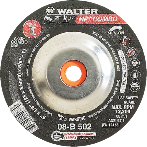 Meule combin&eacute;e HP Combo vissable, 5" x 1/8", Arbre de 5/8"-11, Type 27S Infinity Industrial Services Inc.