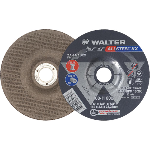 Depressed Centre Grinding Wheels - Allsteel XX, 6" x 1/8", 7/8" Arbor, Type 27, Zirconia Alumina, 10200 RPM Infinity Industrial Services Inc.