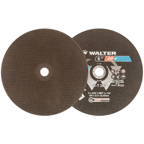 Zip+Xtra Heavy-Duty Cut-Off Wheel, 9" x 3/32", 7/8" Arbor, Type 1, Aluminum Oxide, 6600 RPM Infinity Industrial Services Inc.