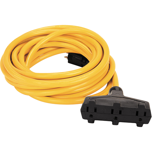 Vinyl Extension Cord, Outdoor, SJTW, 14/3 AWG, 15 A, 3 Outlet(s), 50' Infinity Industrial Services Inc.