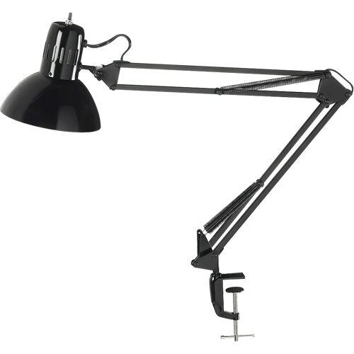 Swing Arm Clamp-On Desk Lamps, 100 W, Incandescent, C-Clamp, Black Infinity Industrial Services Inc.
