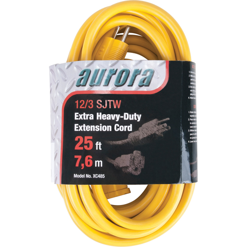 Vinyl Extension Cord, Outdoor, SJTW, 12/3 AWG, 15 A, 25' Infinity Industrial Services Inc.