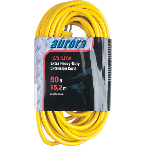 Vinyl Extension Cord, Outdoor, SJTW, 12/3 AWG, 15 A, 50' Infinity Industrial Services Inc.