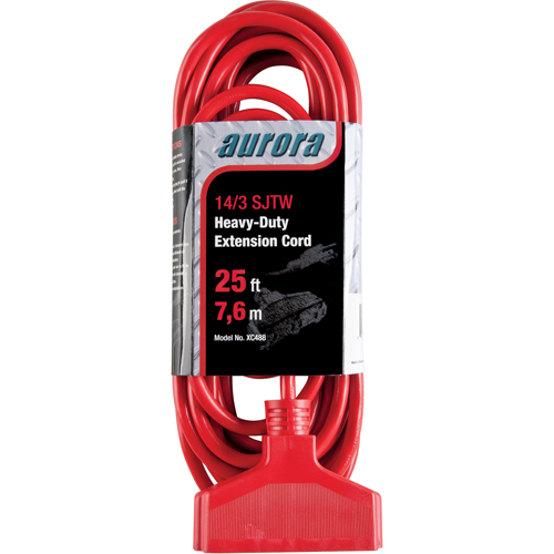 Vinyl Extension Cord, Outdoor, SJTW, 14/3 AWG, 15 A, 3 Outlet(s), 25' Infinity Industrial Services Inc.
