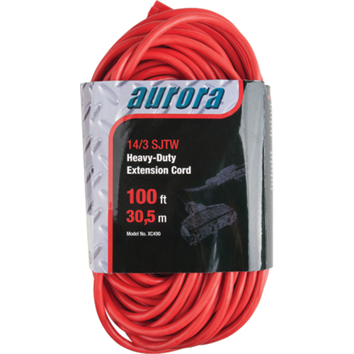 Vinyl Extension Cord, Outdoor, SJTW, 14/3 AWG, 13 A, 3 Outlet(s), 100' Infinity Industrial Services Inc.