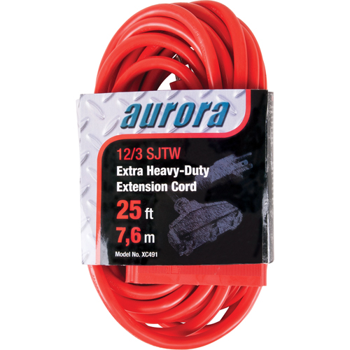 Vinyl Extension Cord, Outdoor, SJTW, 12/3 AWG, 15 A, 3 Outlet(s), 25' Infinity Industrial Services Inc.