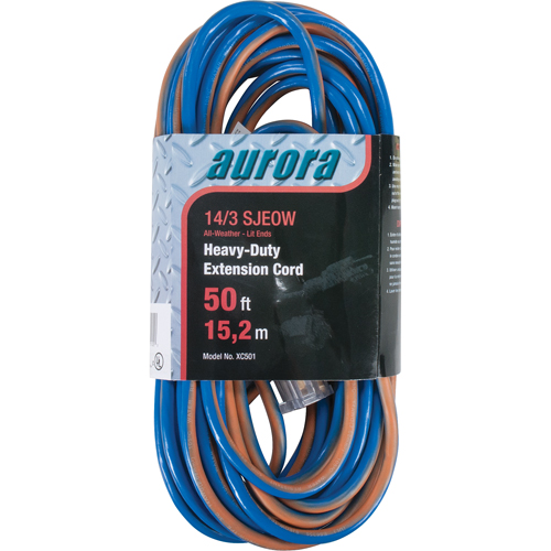 TPE-Rubber Extension Cord With Light Indicator, All-Weather, SJEOW, 14/3 AWG, 15 A, 50' Infinity Industrial Services Inc.