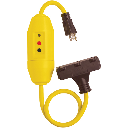 Cordons &agrave; trois prises avec disjoncteur de fuite &agrave; la terre, 120 V, 15 A, Cordon de 2' Infinity Industrial Services Inc.