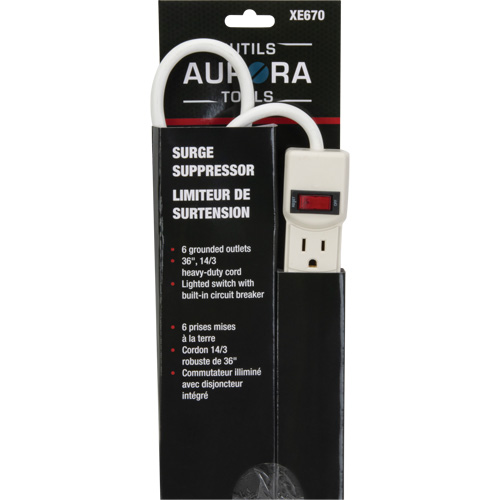 Surge Suppressor, 6 Outlets, 200 J, 1875 W, 3' Cord Infinity Industrial Services Inc.