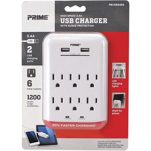 Chargeur USB Prime avec protection contre la surtension Infinity Industrial Services Inc.