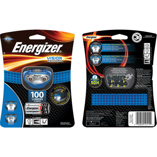 Vision Headlamp, LED, 100 Lumens, 10 Hrs. Run Time, AAA Batteries Infinity Industrial Services Inc.