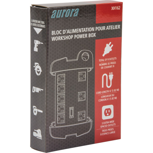 Workshop Surge Protector Power Strip, 8 Outlets, 1350 J, 1875 W, 6' Cord Infinity Industrial Services Inc.