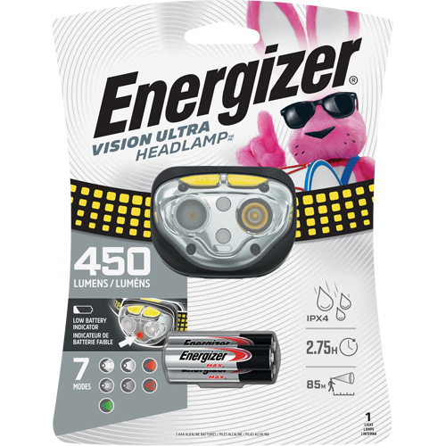 Vision Ultra Industrial Headlamp, LED, 450 Lumens, 2 Hrs. Run Time, AAA Batteries Infinity Industrial Services Inc.