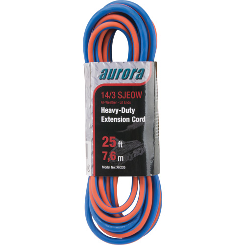 TPE-Rubber Extension Cord with Light Indicator, All-Weather, SJEOW, 14/3 AWG, 15 A, 3 Outlet(s), 25' Infinity Industrial Services Inc.