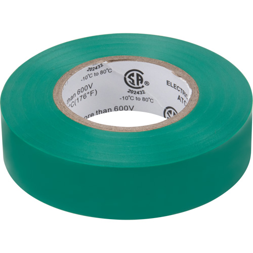 Electrical Tape, 19 mm (3/4") x 18 M (60'), Green, 7 mils Infinity Industrial Services Inc.