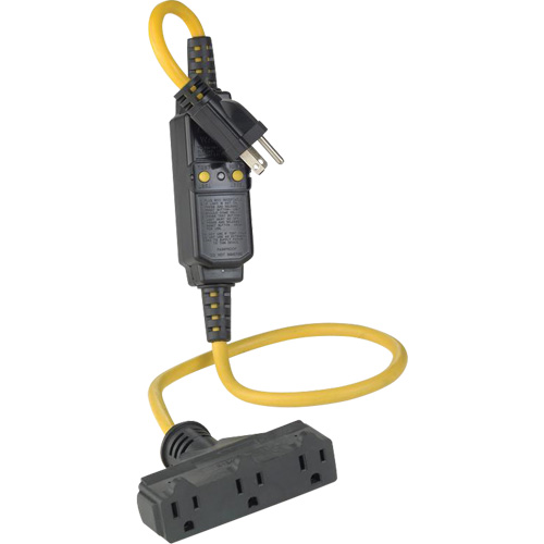 Triple-Tap Inline GCFI Extension Cord & Connector, 120 V, 15 Amps, 3' Cord Infinity Industrial Services Inc.