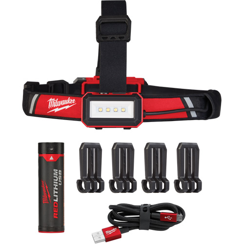 Lampe frontale USB &agrave; profil bas, DEL, 600 lumens, 2 hres de fonctionnement, piles Rechargeable Infinity Industrial Services Inc.