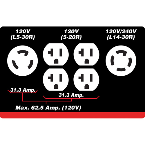 G&eacute;n&eacute;ratrice &agrave; essence &agrave; d&eacute;marreur &eacute;lectrique, 10000 W de surtension, 7500 W nominale, 120 V/240 V, R&eacute;servoir de 25 L Infinity Industrial Services Inc.